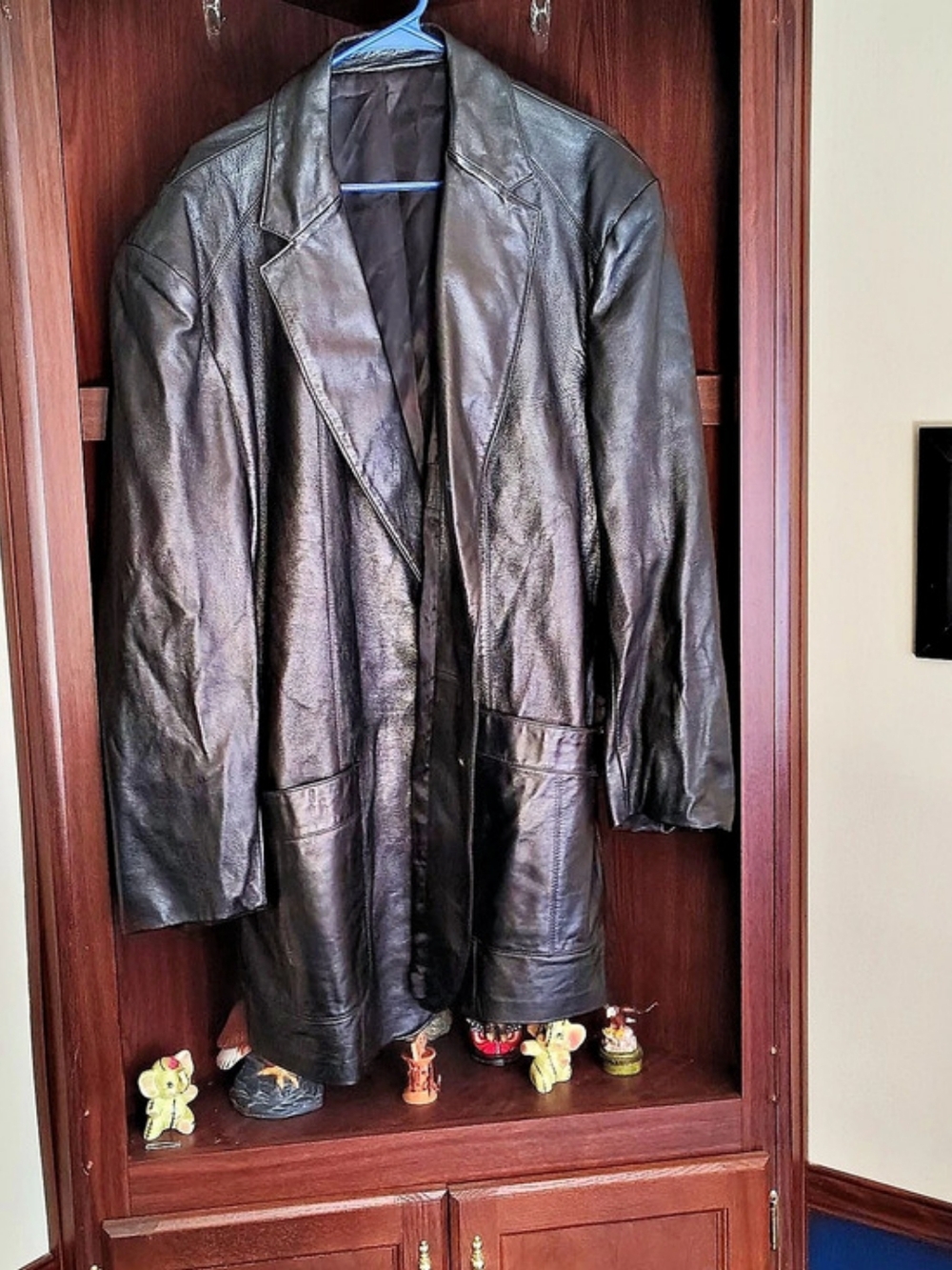 Scully Leatherwear Men's Leather Trench Coat Black XL